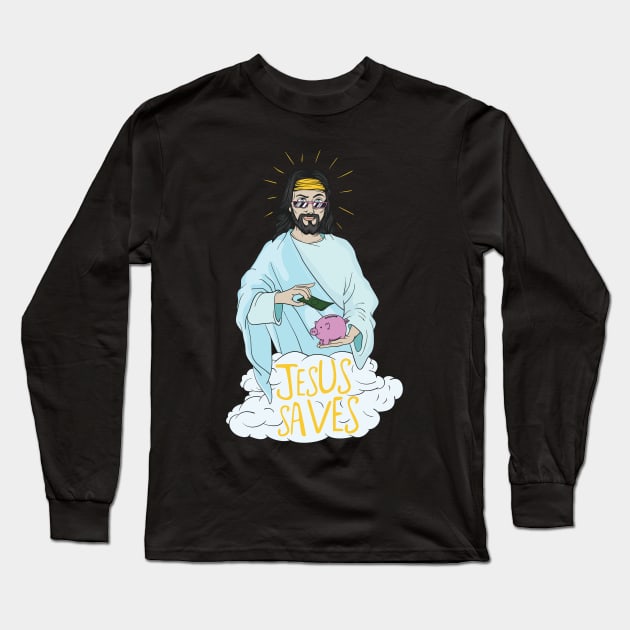 Jesus saves! Long Sleeve T-Shirt by secondskin